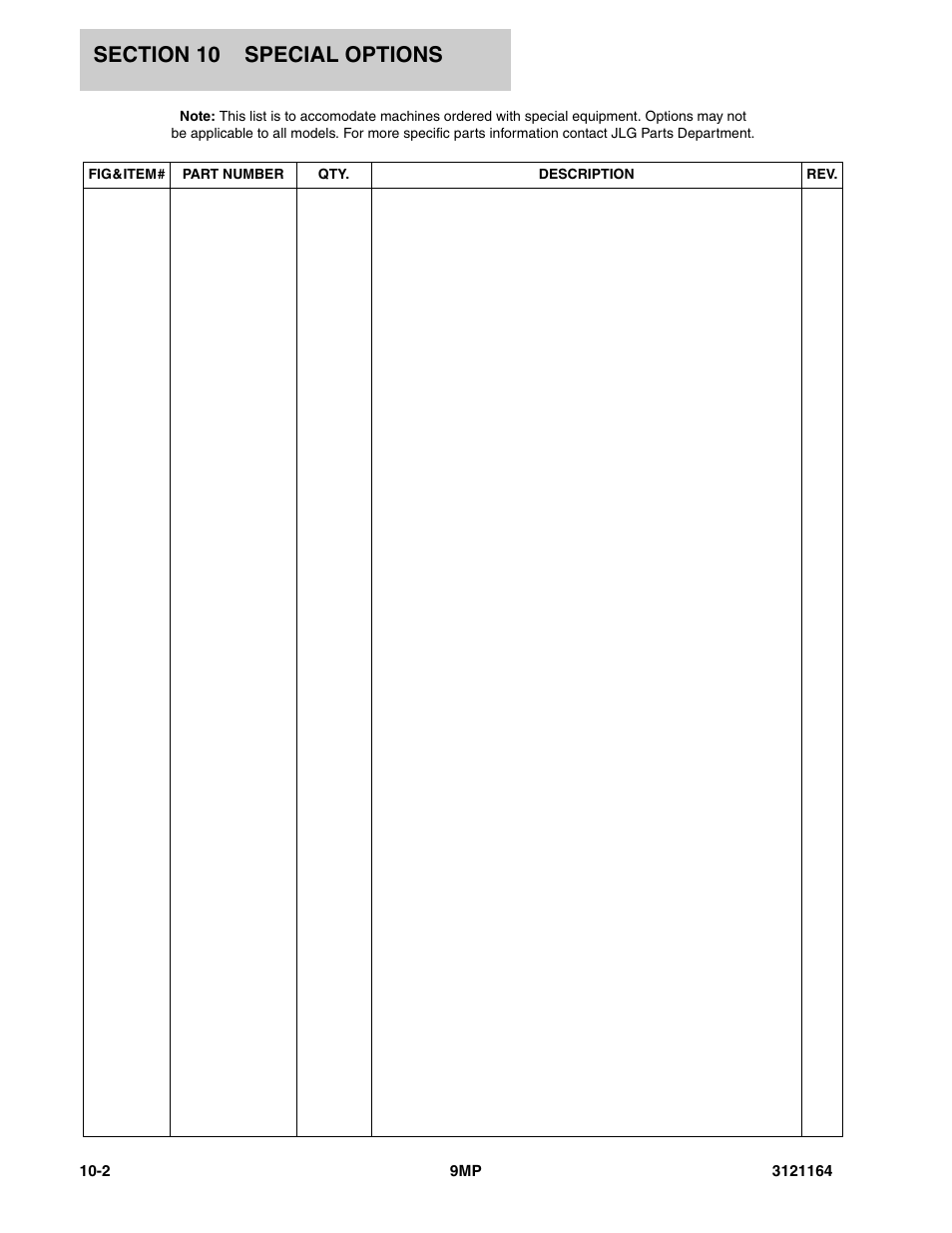 JLG 9MP Parts Manual User Manual | Page 60 / 64