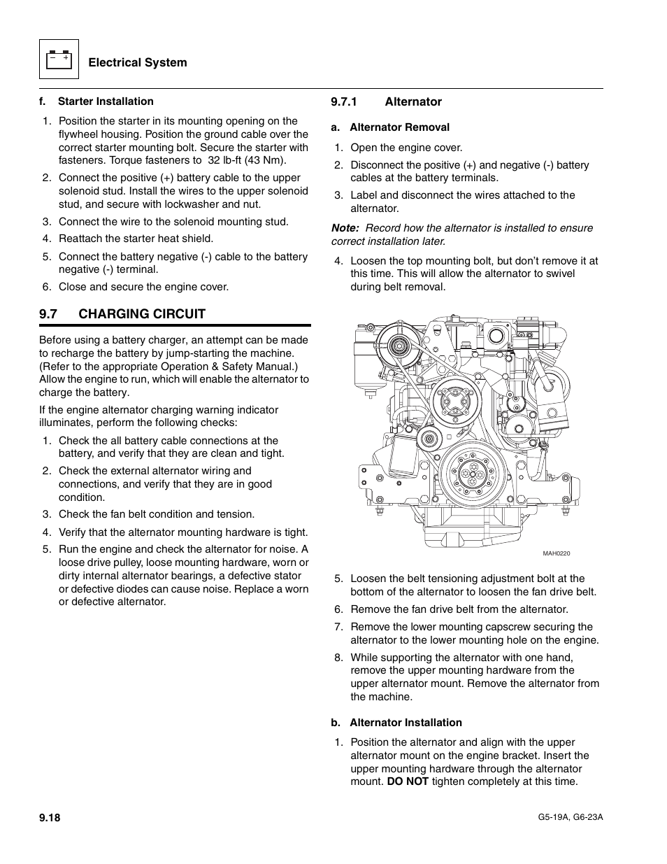 7 charging circuit, 1 alternator, Charging circuit | Alternator | JLG G6-23A Service Manual User Manual | Page 108 / 122