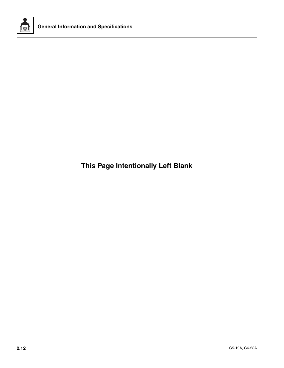 This page intentionally left blank | JLG G6-23A Service Manual User Manual | Page 22 / 122