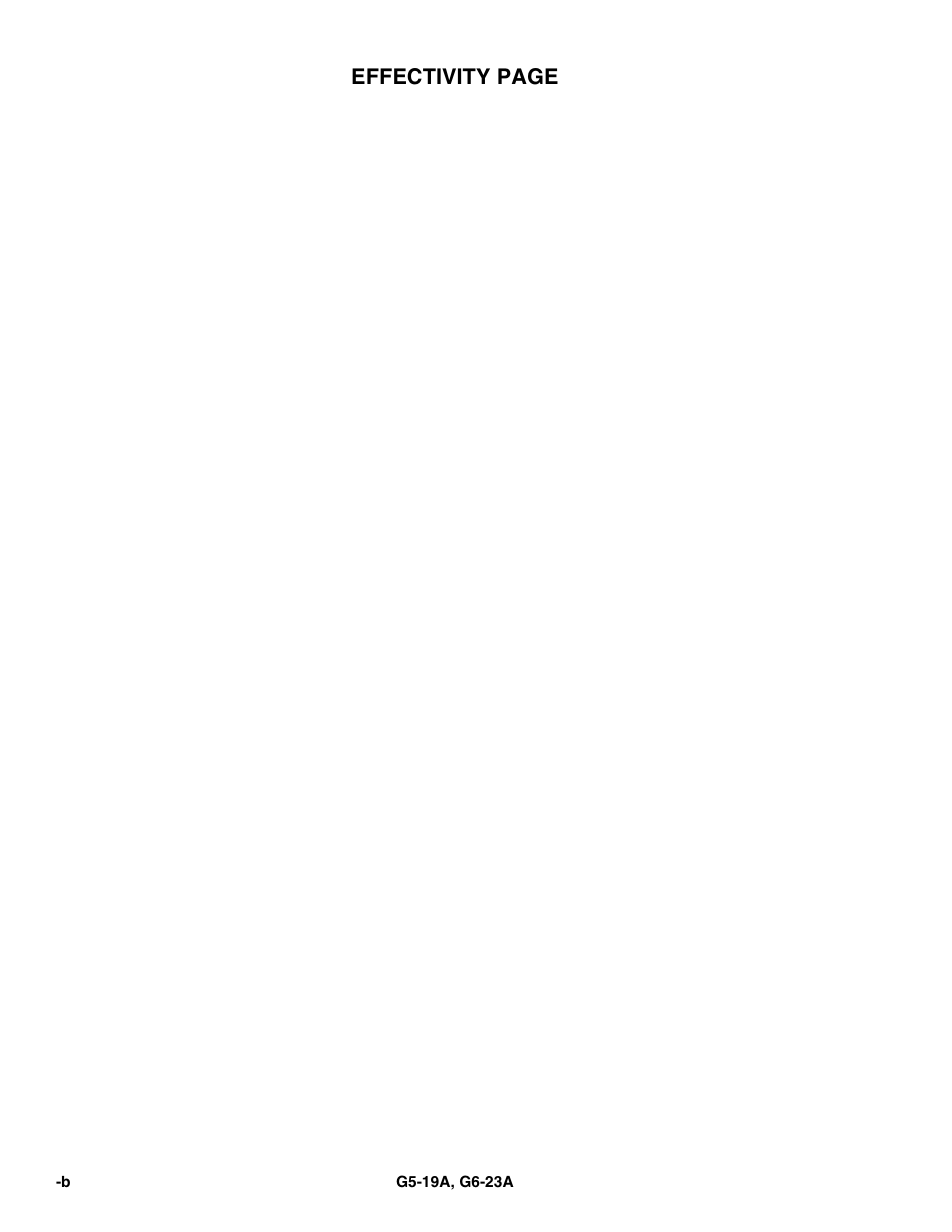 Effectivity page | JLG G6-23A Service Manual User Manual | Page 4 / 122