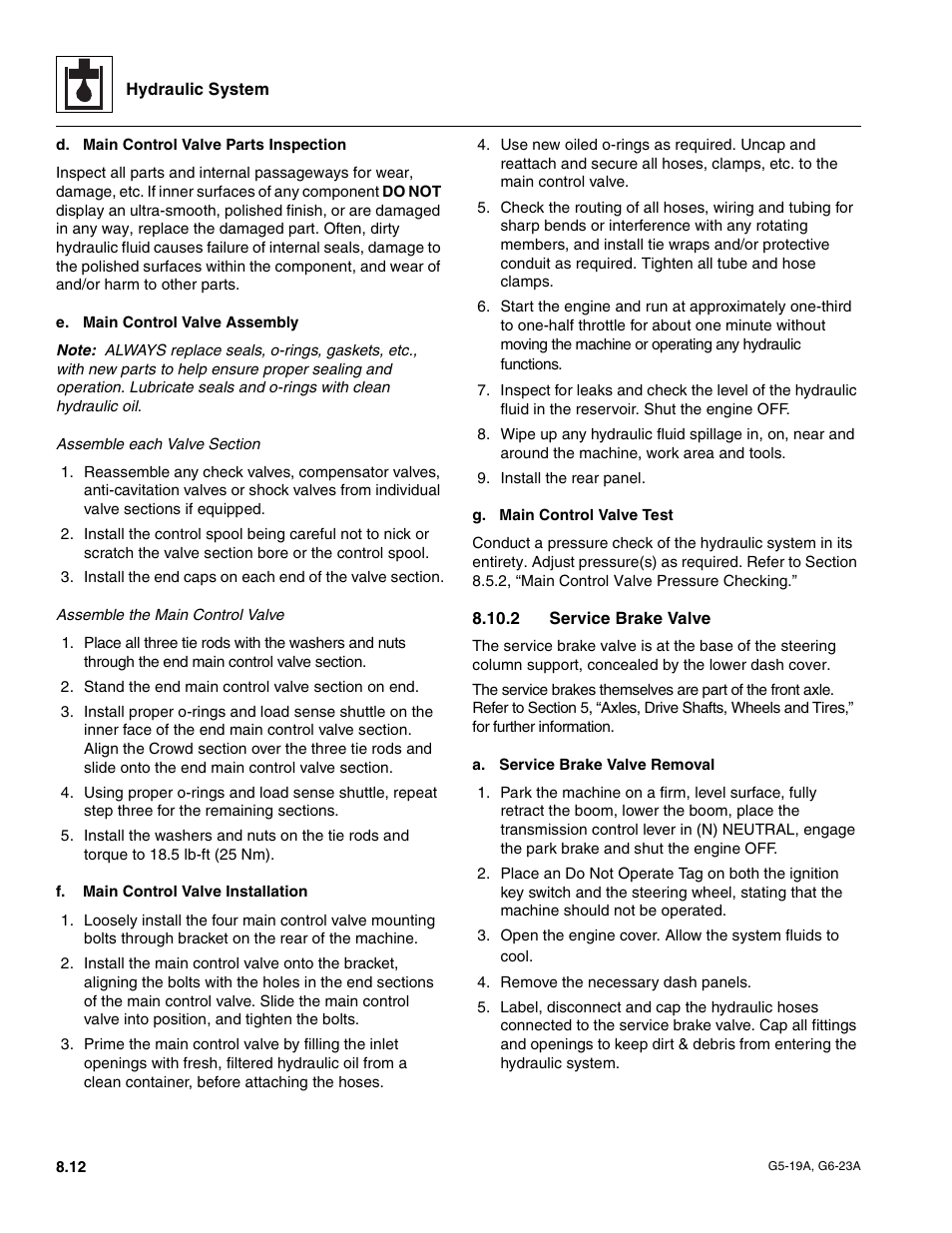 2 service brake valve, Service brake valve | JLG G6-23A Service Manual User Manual | Page 82 / 122