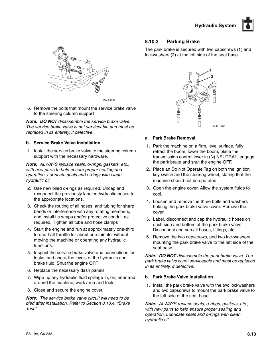 3 parking brake, Parking brake | JLG G6-23A Service Manual User Manual | Page 83 / 122
