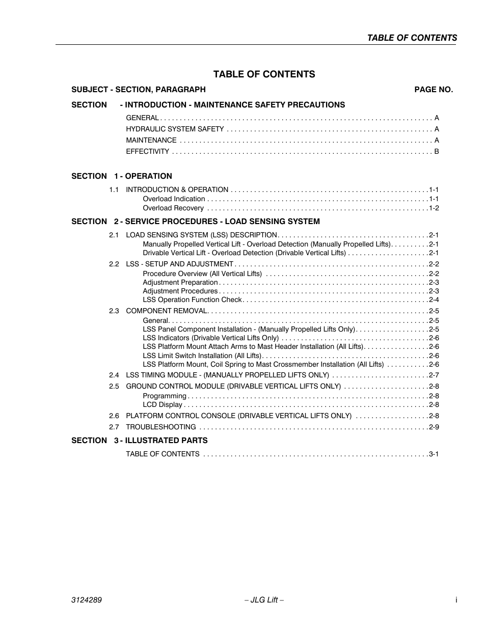 JLG LSS Verticals Operator Manual User Manual | Page 5 / 28