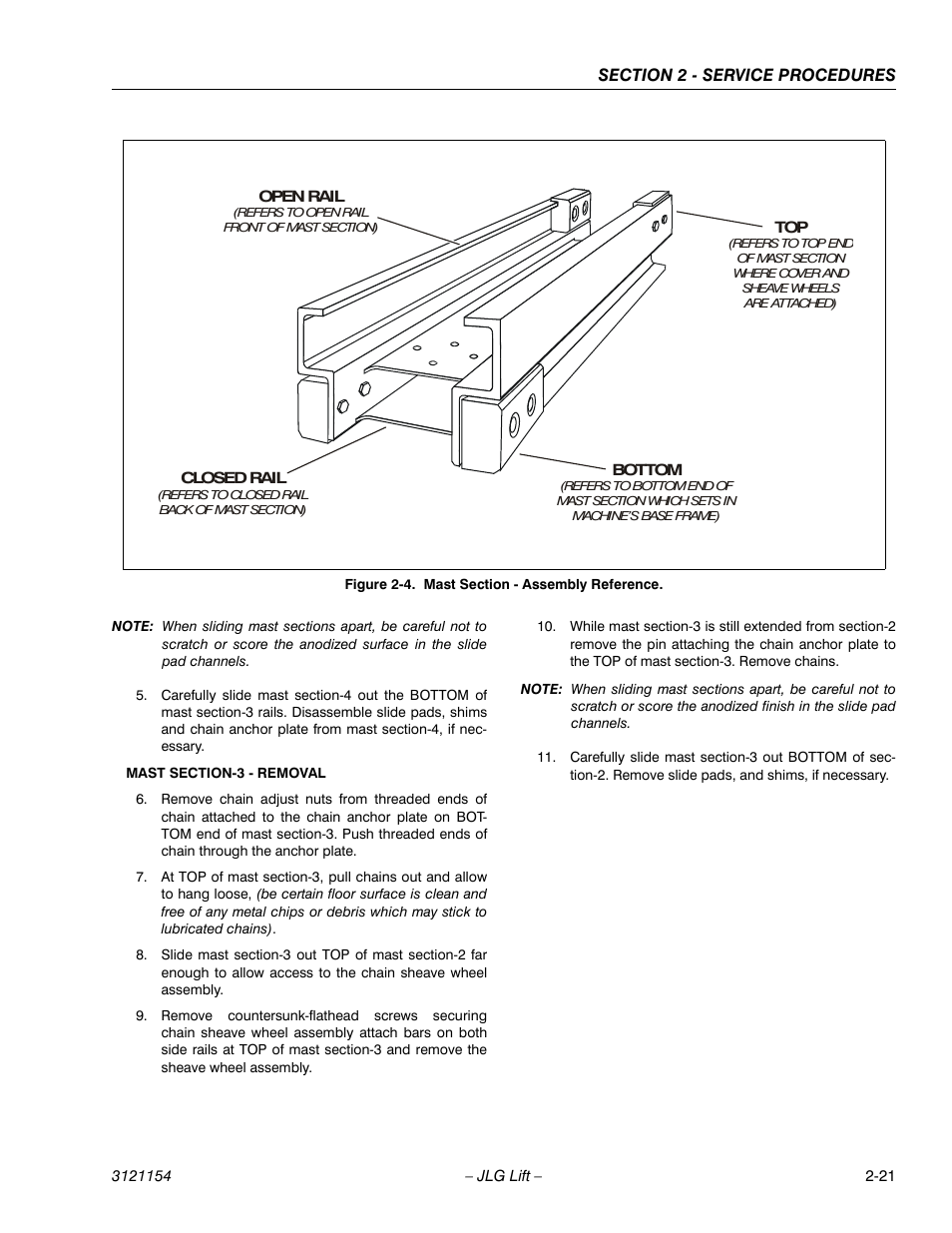 Mast section - assembly reference -21 | JLG 19BD Service Manual User Manual | Page 43 / 86