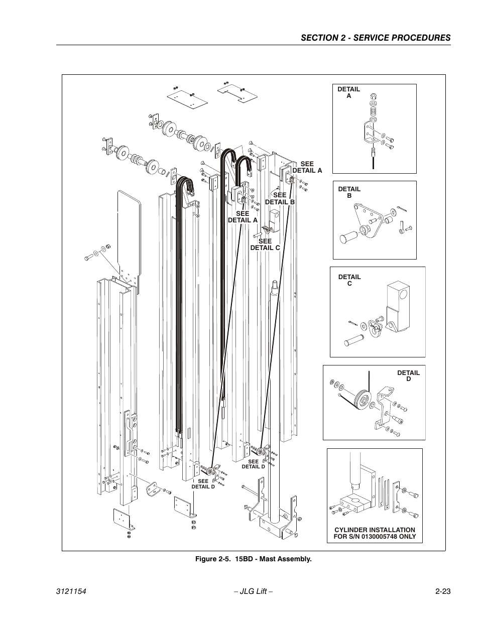 15bd - mast assembly -23 | JLG 19BD Service Manual User Manual | Page 45 / 86