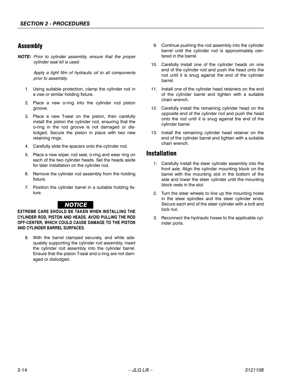 Assembly, Installation | JLG 260MRT ANSI Service Manual User Manual | Page 36 / 106