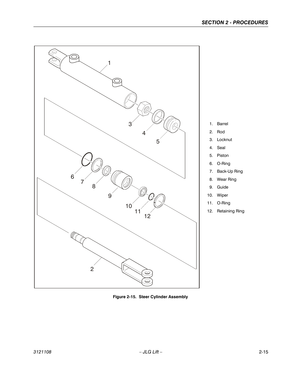 Steer cylinder assembly -15 | JLG 260MRT ANSI Service Manual User Manual | Page 37 / 106