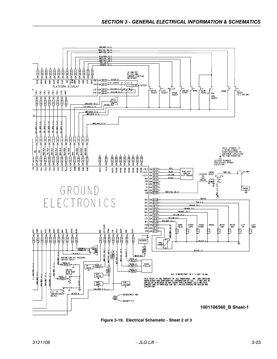 Electrical schematic - sheet 2 of 3 -23 | JLG 260MRT ANSI Service Manual User Manual | Page 89 / 106