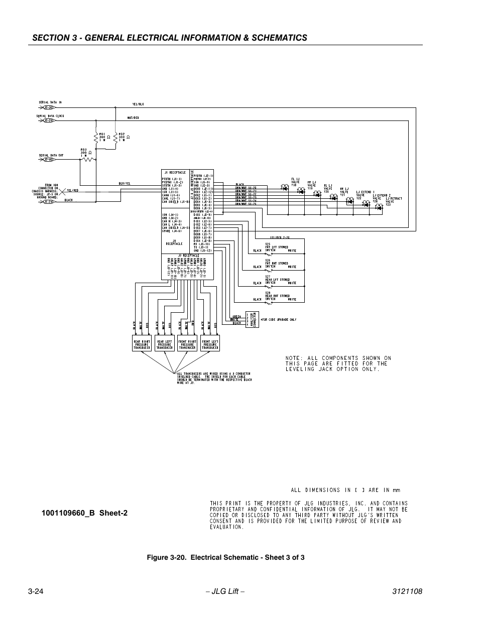 Electrical schematic - sheet 3 of 3 -24 | JLG 260MRT ANSI Service Manual User Manual | Page 90 / 106