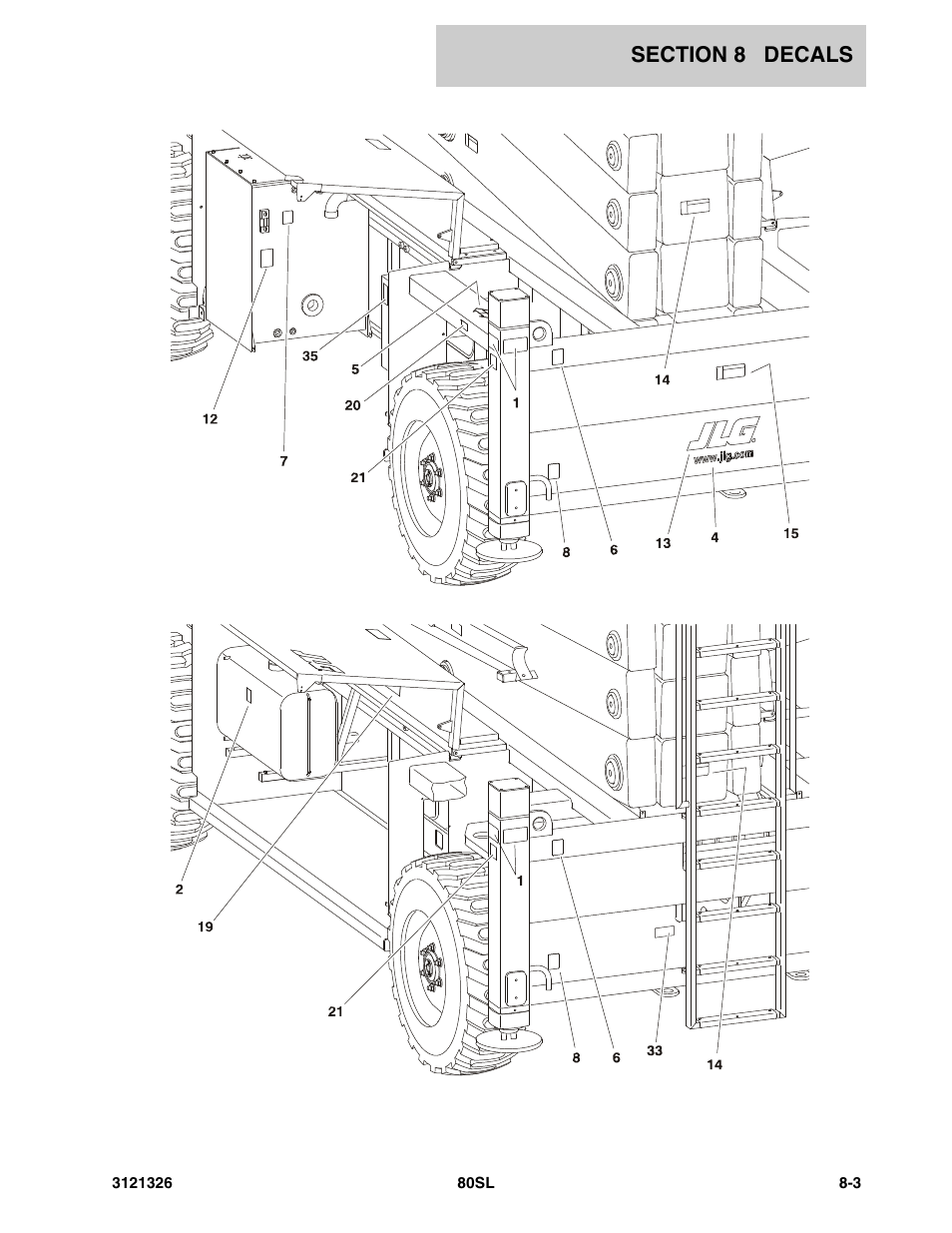 JLG 80SL Parts Manual User Manual | Page 129 / 144