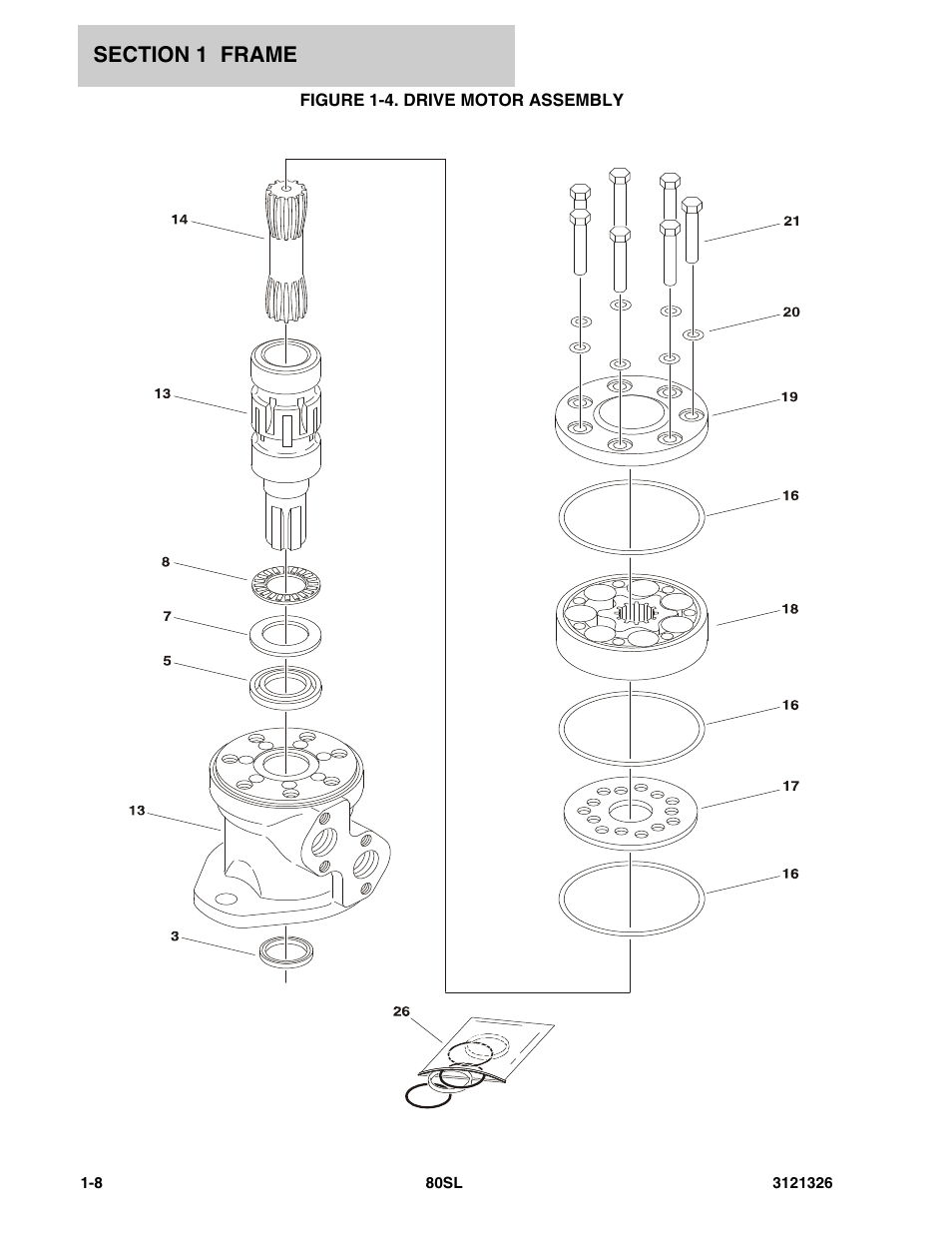 Figure 1-4. drive motor assembly | JLG 80SL Parts Manual User Manual | Page 14 / 144
