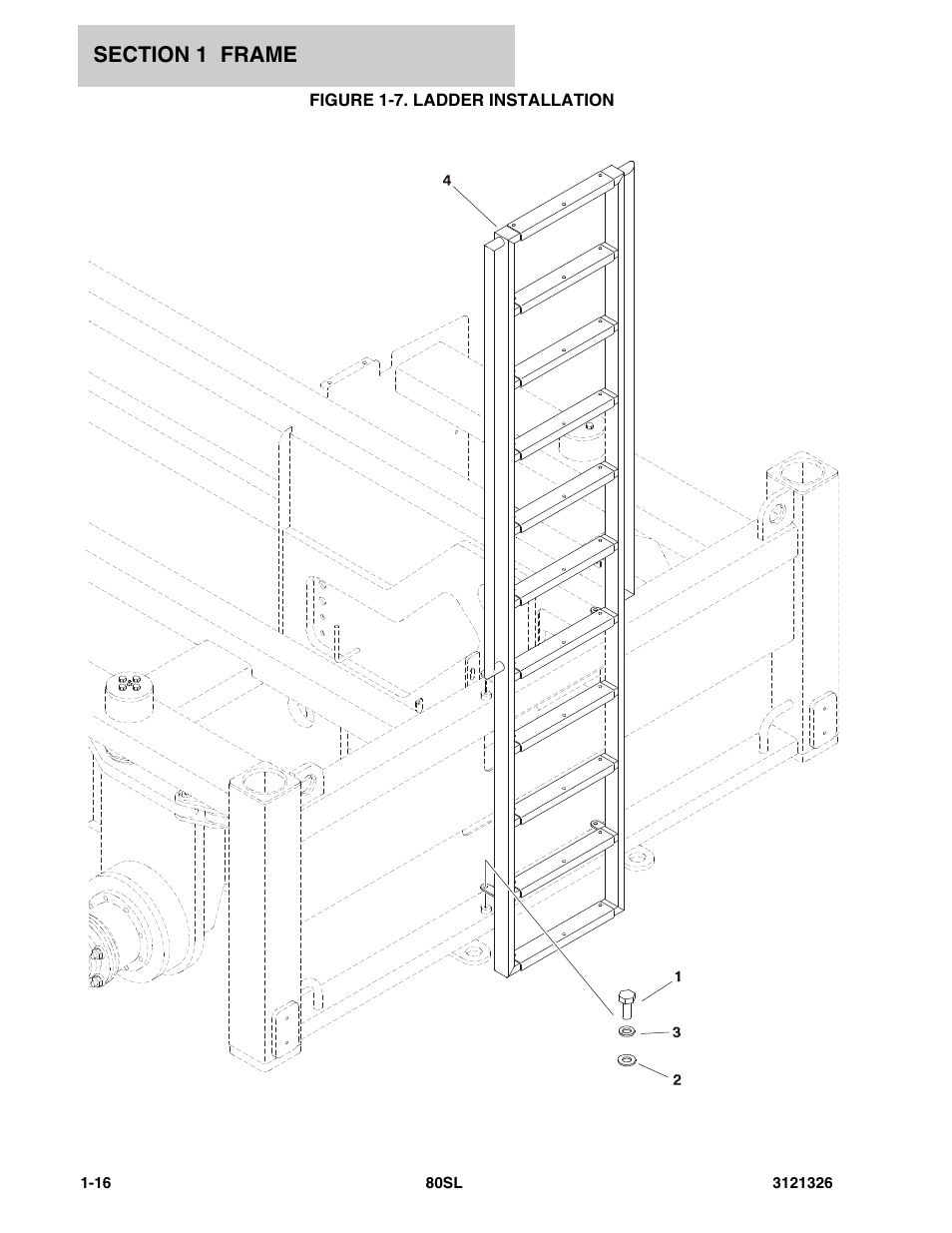 Figure 1-7. ladder installation | JLG 80SL Parts Manual User Manual | Page 22 / 144