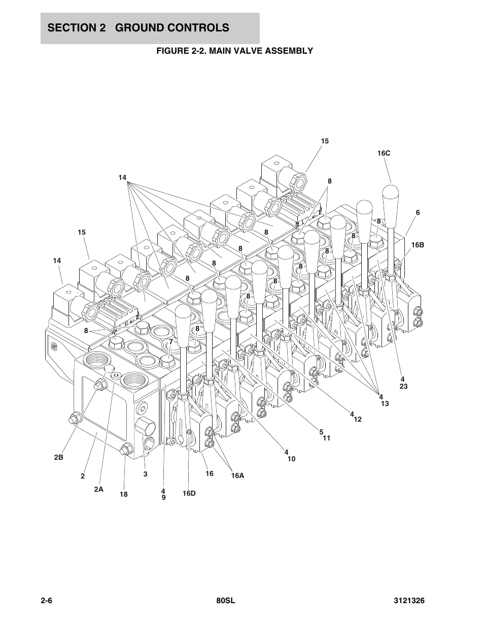 Figure 2-2. main valve assembly | JLG 80SL Parts Manual User Manual | Page 30 / 144