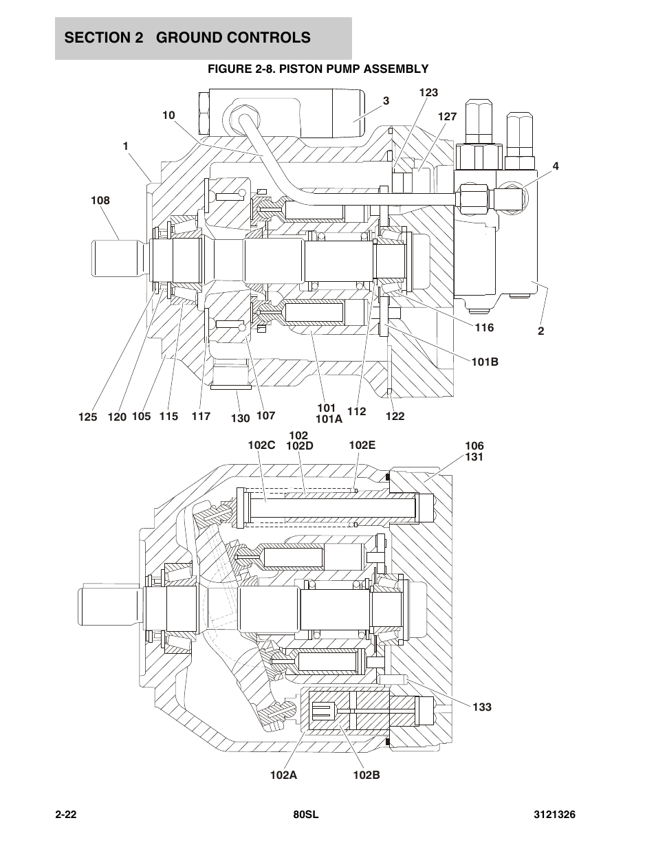 Figure 2-8. piston pump assembly | JLG 80SL Parts Manual User Manual | Page 46 / 144