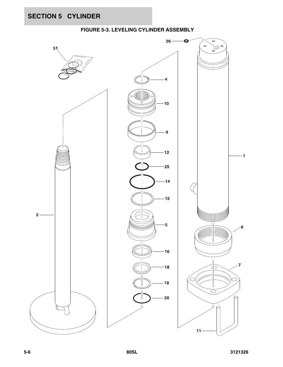 Figure 5-3. leveling cylinder assembly | JLG 80SL Parts Manual User Manual | Page 80 / 144