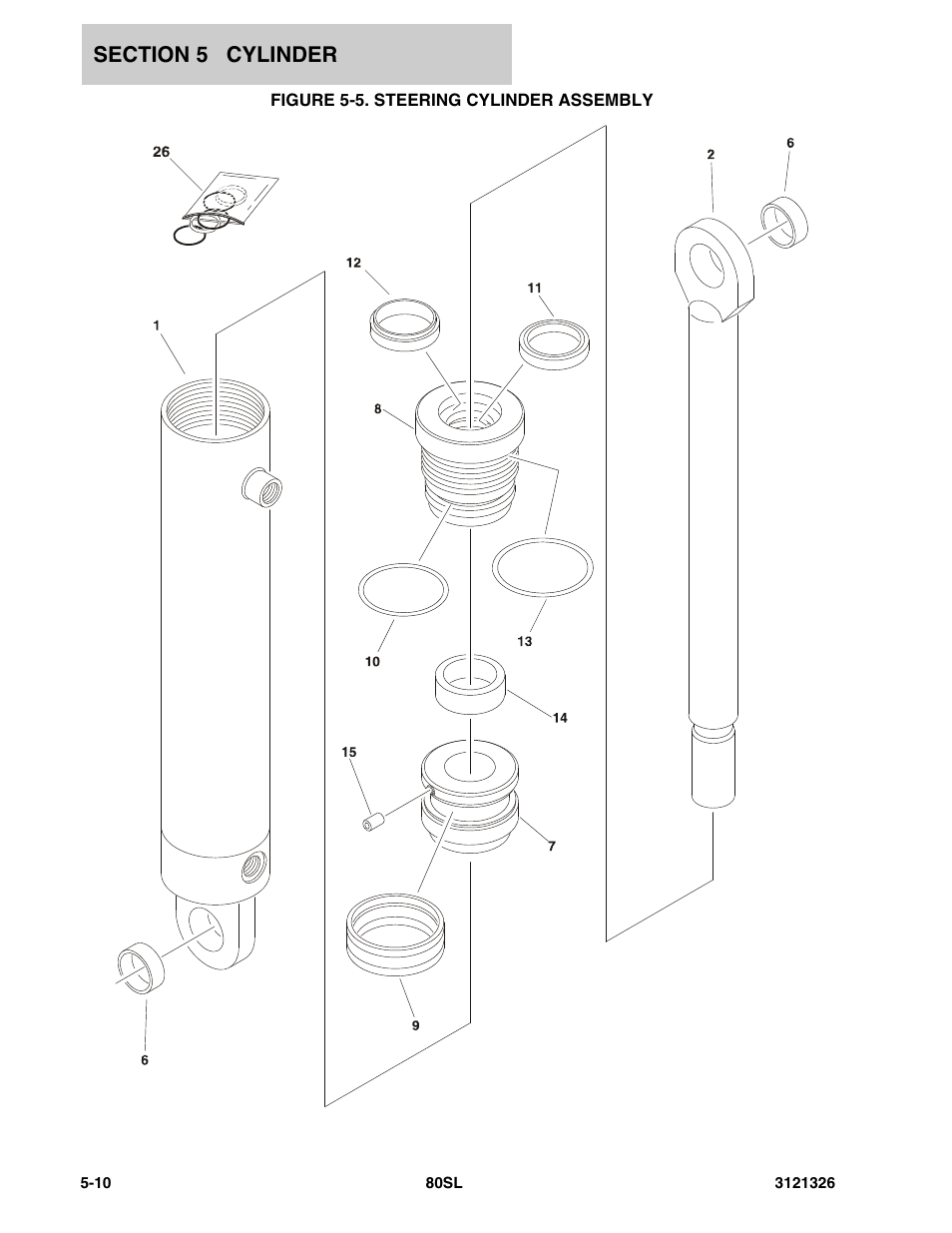 Figure 5-5. steering cylinder assembly | JLG 80SL Parts Manual User Manual | Page 84 / 144