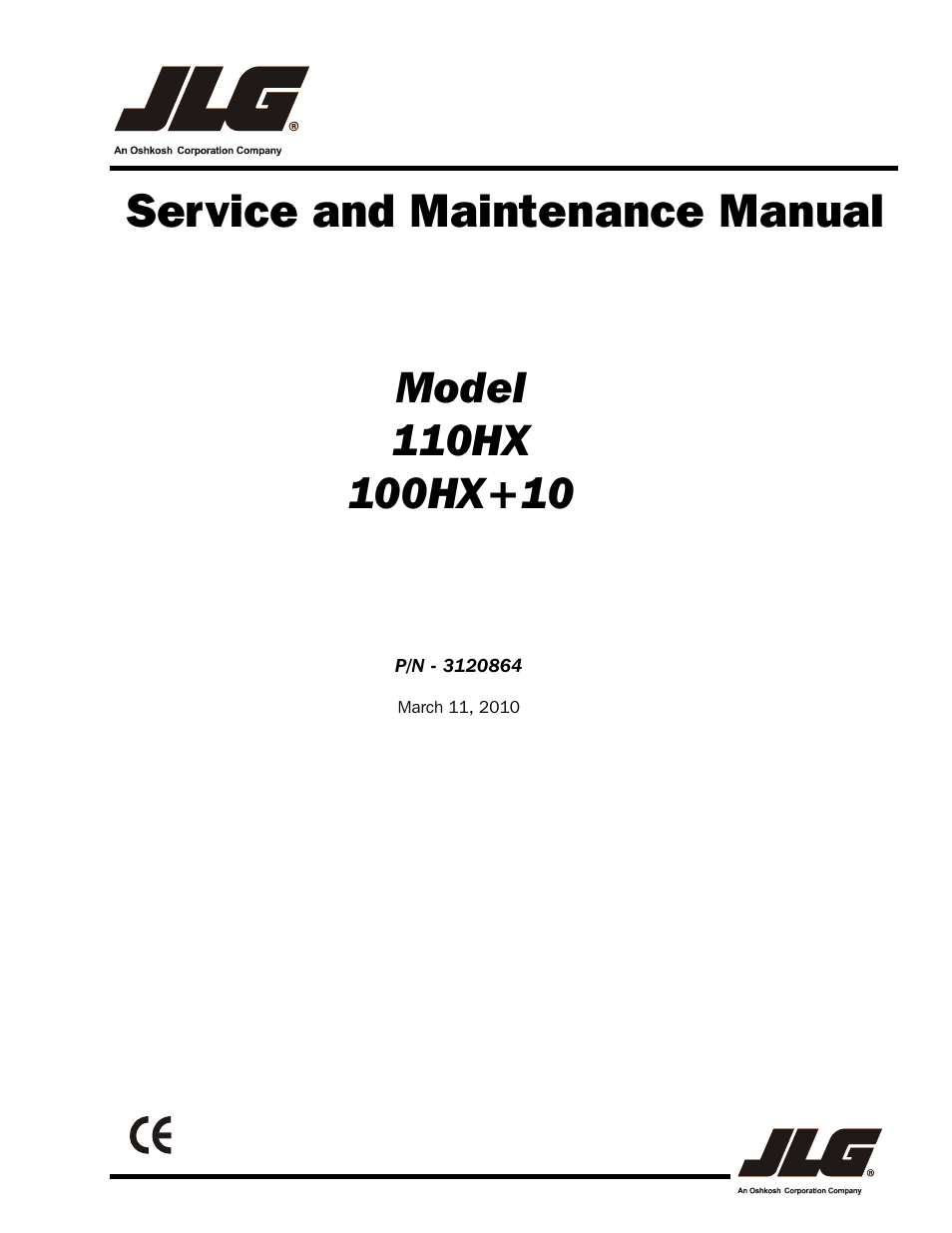 JLG 110HX Service Manual User Manual | 162 pages