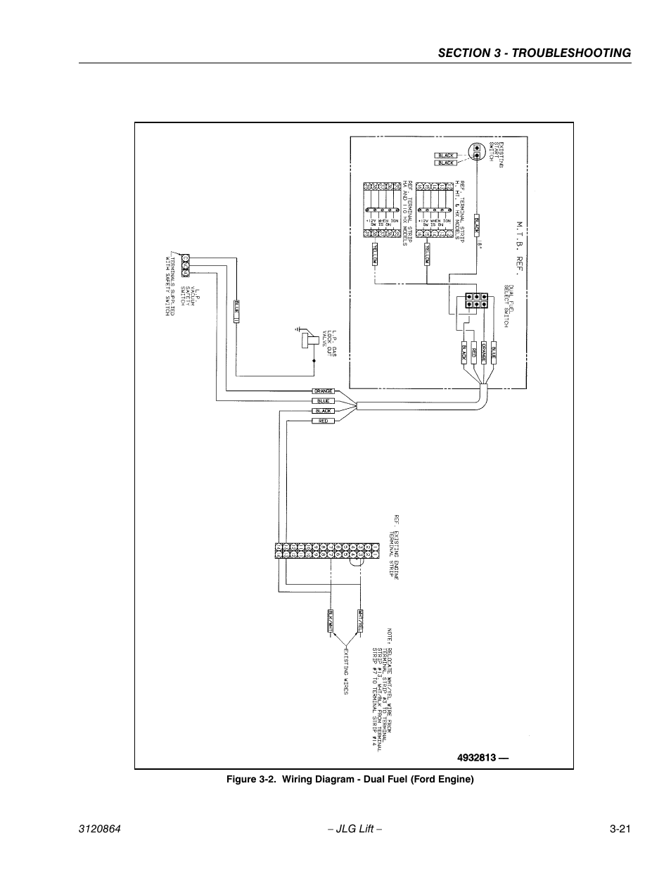 Wiring diagram - dual fuel (ford engine) -21 | JLG 110HX Service Manual User Manual | Page 137 / 162