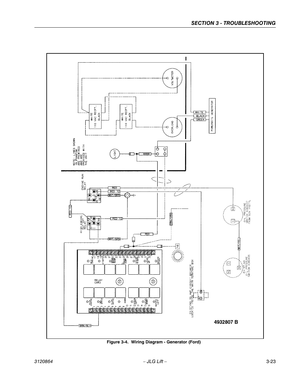 Wiring diagram - generator (ford) -23 | JLG 110HX Service Manual User Manual | Page 139 / 162