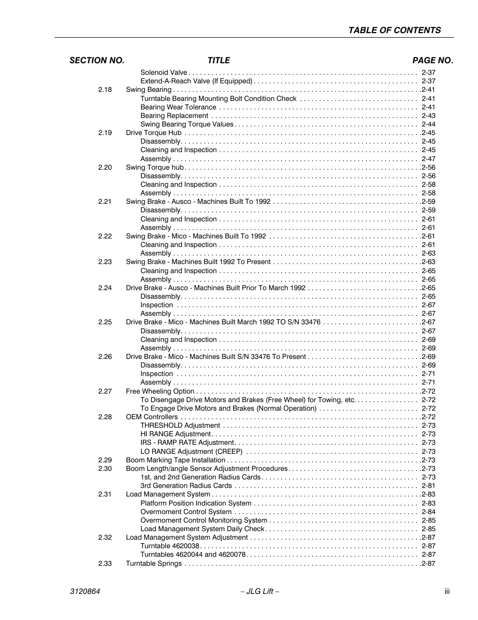 JLG 110HX Service Manual User Manual | Page 7 / 162