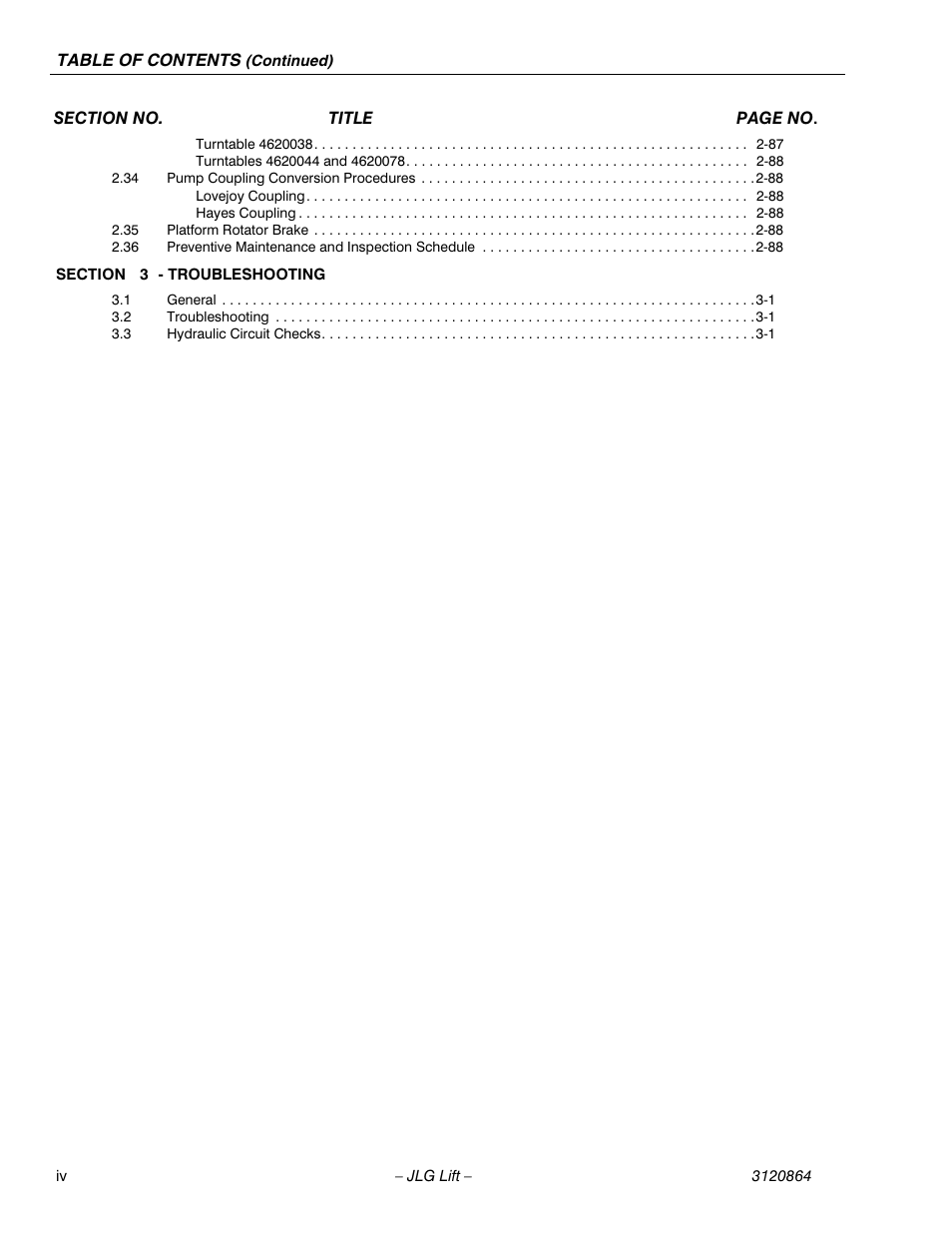 JLG 110HX Service Manual User Manual | Page 8 / 162