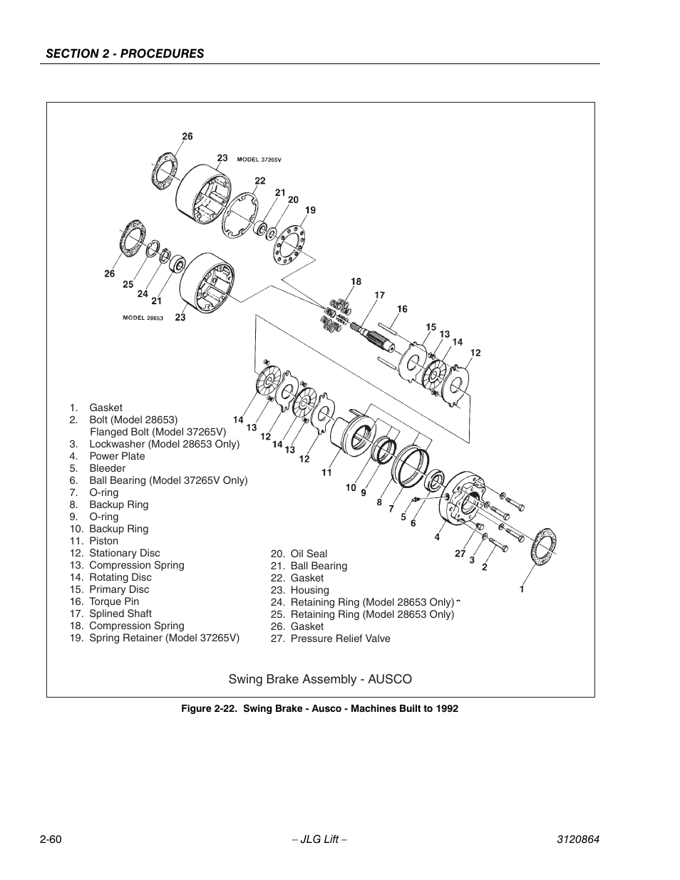 Swing brake - ausco - machines built to 1992 -60 | JLG 110HX Service Manual User Manual | Page 84 / 162