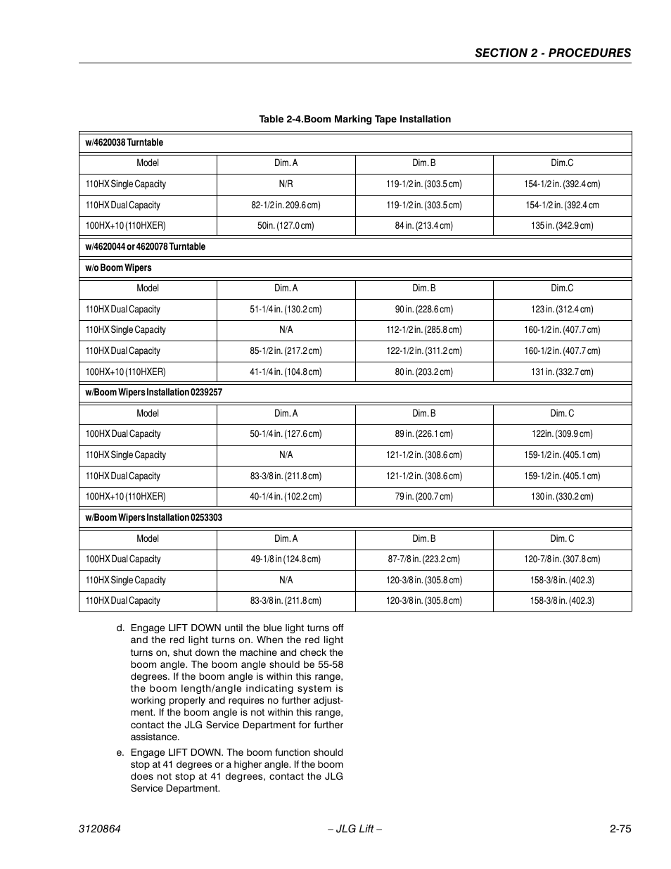 Boom marking tape installation -75 | JLG 110HX Service Manual User Manual | Page 99 / 162