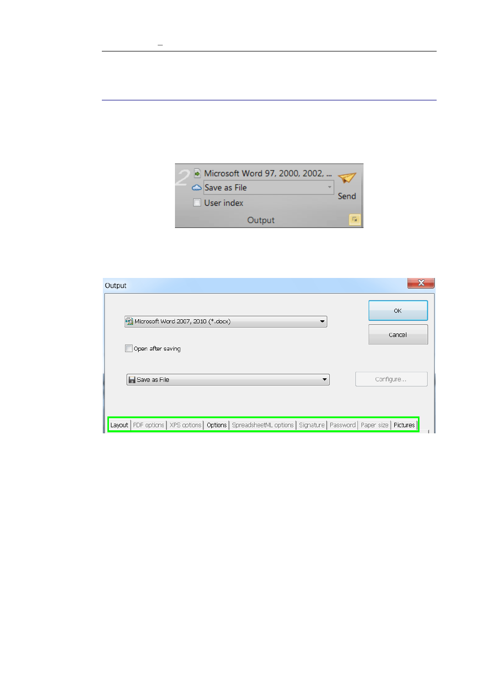 Selecting the formatting options, Formatting options, On selecting the formatting options | See the section selecting the formatting options | I.R.I.S. Readiris 14 for Windows User Guide User Manual | Page 104 / 157