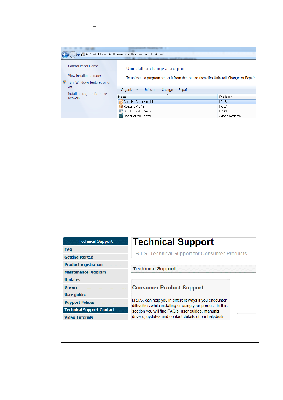 Technical support | I.R.I.S. Readiris 14 for Windows User Guide User Manual | Page 20 / 157