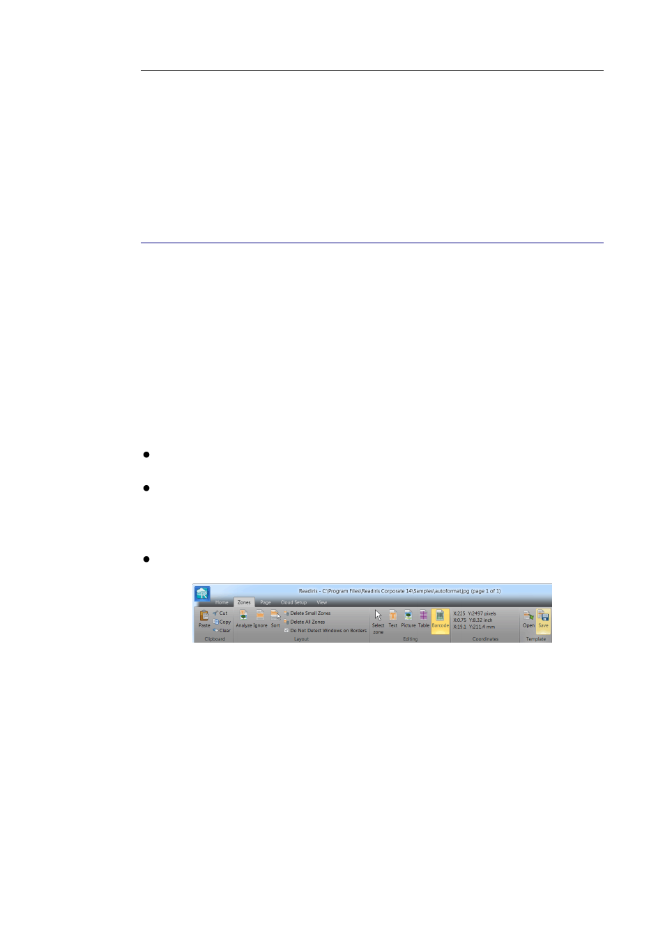 Using zoning templates | I.R.I.S. Readiris 14 for Windows User Guide User Manual | Page 90 / 157