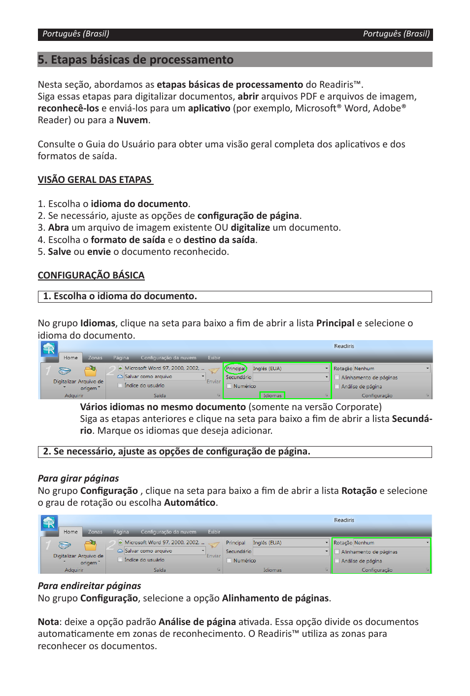 Etapas básicas de processamento | I.R.I.S. Readiris 14 for Windows for Windows Quick Start User Manual | Page 40 / 85