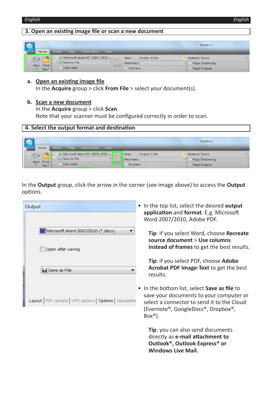 I.R.I.S. Readiris 14 for Windows for Windows Quick Start User Manual | Page 5 / 85