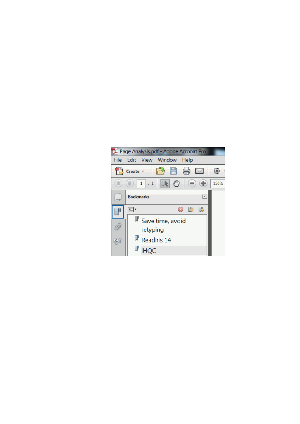 Create bookmarks, Ihqc level | I.R.I.S. Readiris 14 for Mac User Guide User Manual | Page 110 / 139