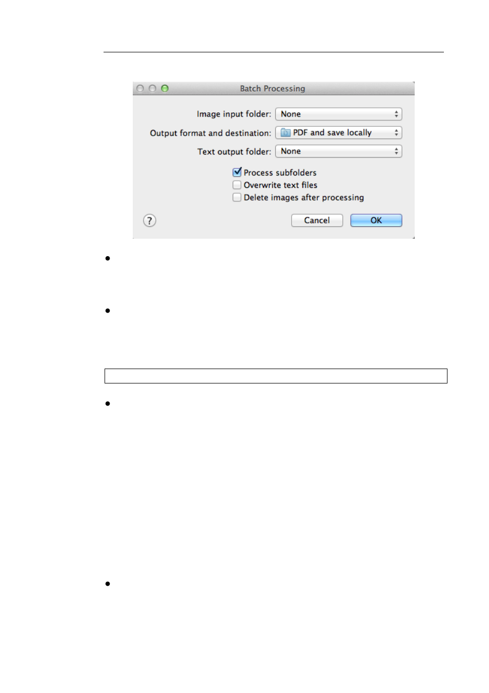 Batch processing options | I.R.I.S. Readiris 14 for Mac User Guide User Manual | Page 115 / 139