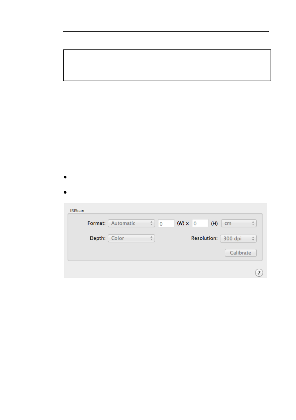 Scanning with i.r.i.s. scanners, Iriscan express 2, Format | Depth, I.r.i.s | I.R.I.S. Readiris 14 for Mac User Guide User Manual | Page 43 / 139