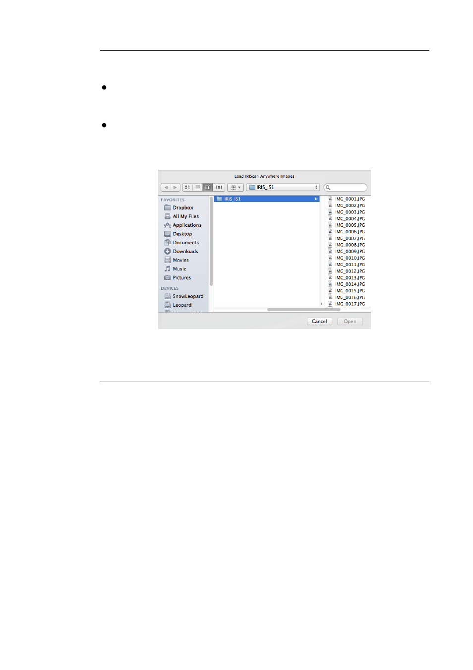 Opening image files | I.R.I.S. Readiris 14 for Mac User Guide User Manual | Page 45 / 139