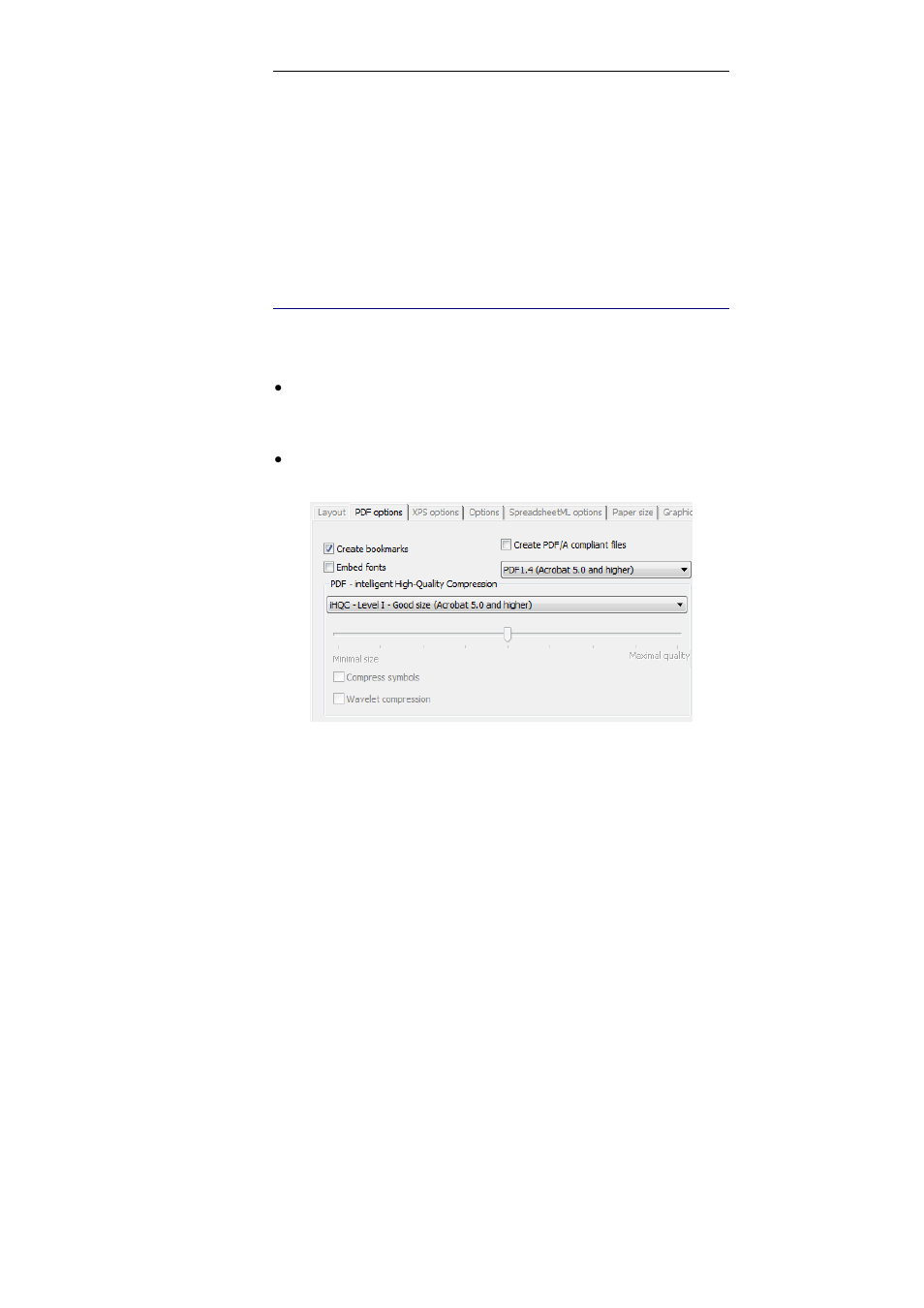 Selecting the pdf options | I.R.I.S. Readiris Pro 12 for Windows User Guide User Manual | Page 78 / 103