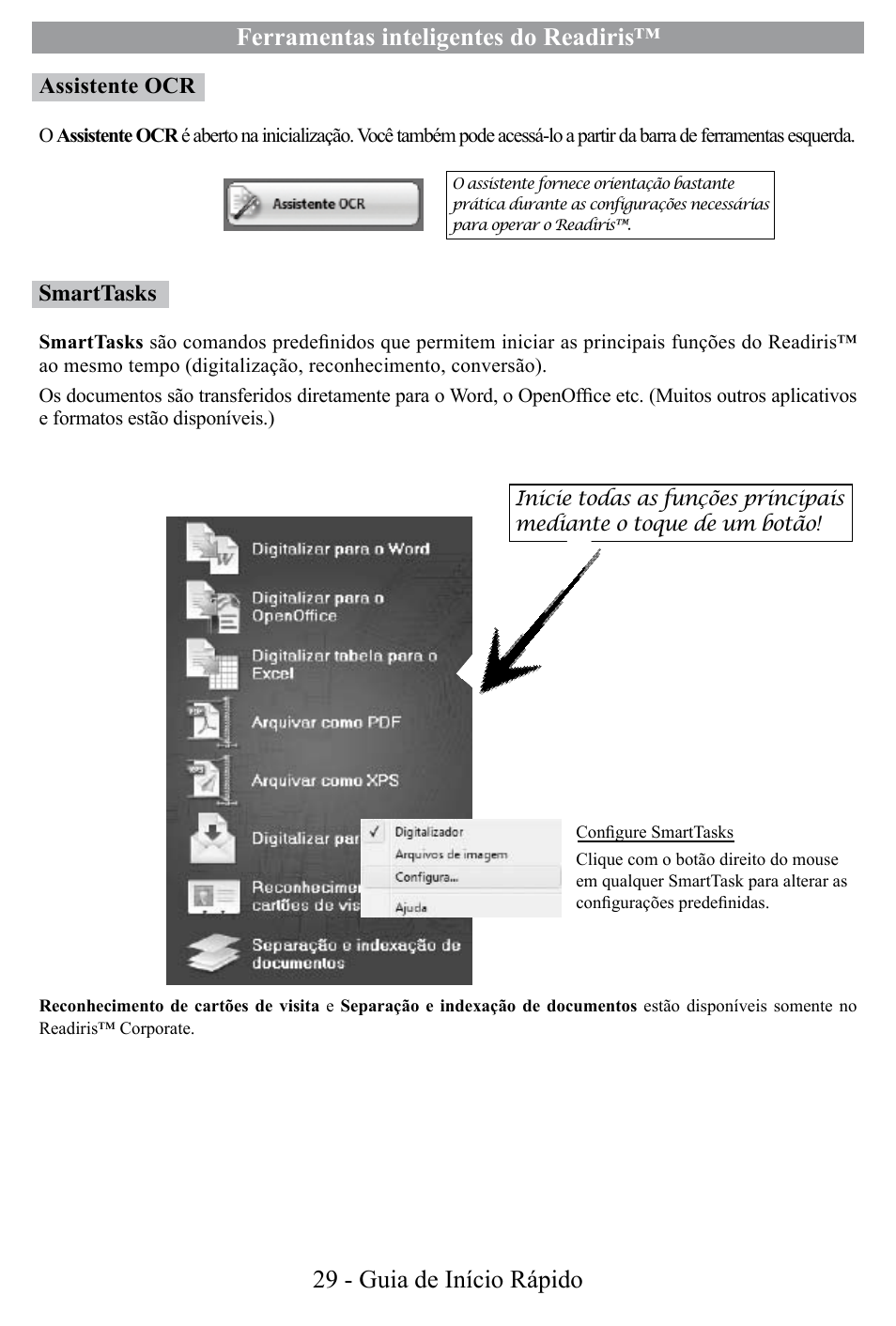 Ferramentas inteligentes do readiris, 29 - guia de início rápido | I.R.I.S. Readiris Corporate 12 for Windows Quick Start User Manual | Page 29 / 74