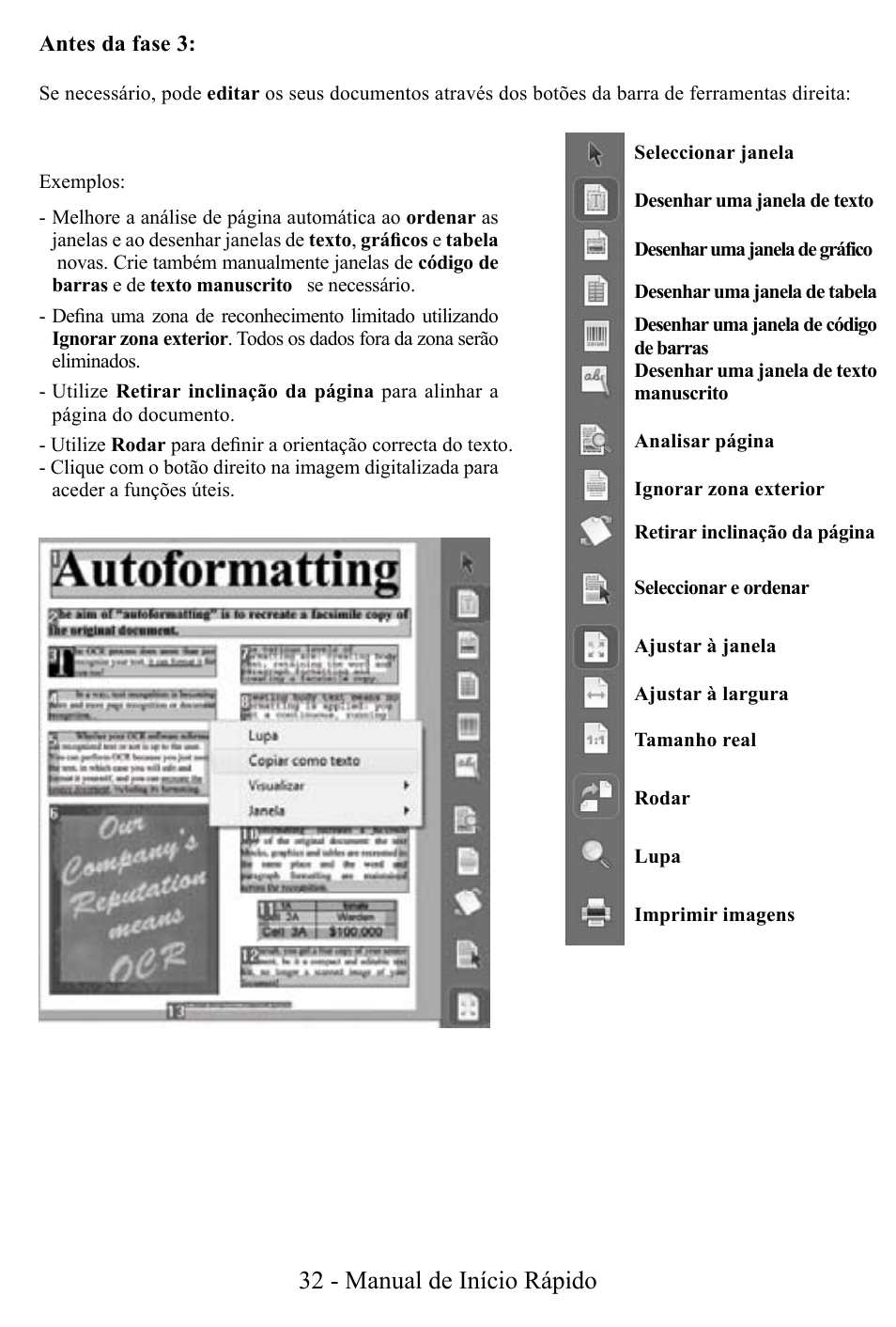32 - manual de início rápido | I.R.I.S. Readiris Corporate 12 for Windows Quick Start User Manual | Page 32 / 74