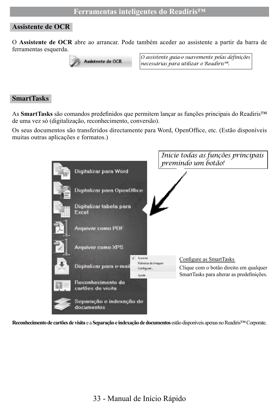 Ferramentas inteligentes do readiris, 33 - manual de início rápido | I.R.I.S. Readiris Corporate 12 for Windows Quick Start User Manual | Page 33 / 74