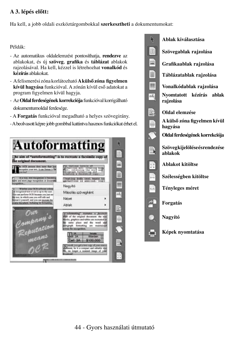 44 - gyors használati útmutató | I.R.I.S. Readiris Corporate 12 for Windows Quick Start User Manual | Page 44 / 74