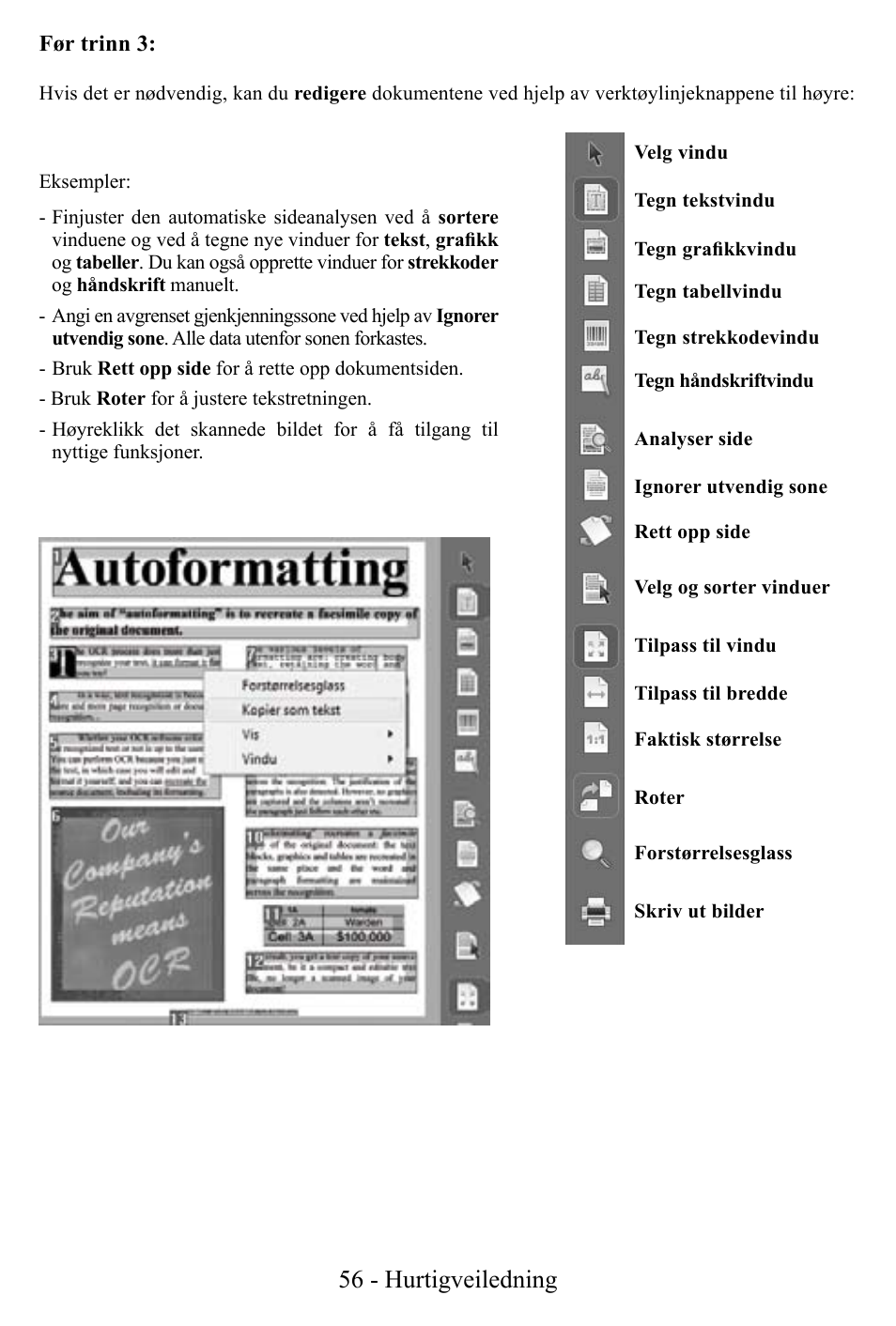 56 - hurtigveiledning | I.R.I.S. Readiris Corporate 12 for Windows Quick Start User Manual | Page 56 / 74