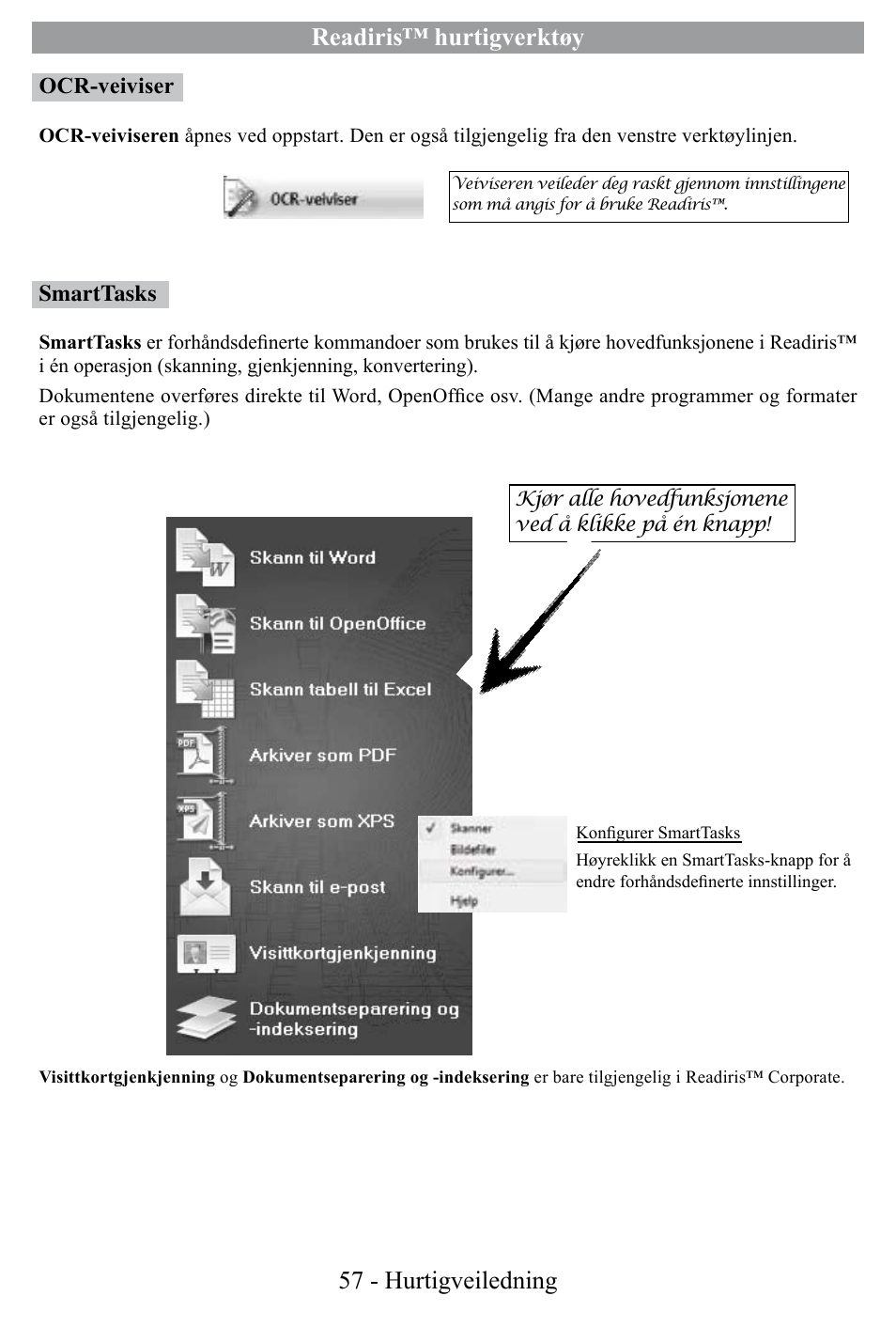 Readiris™ hurtigverktøy, 57 - hurtigveiledning | I.R.I.S. Readiris Corporate 12 for Windows Quick Start User Manual | Page 57 / 74