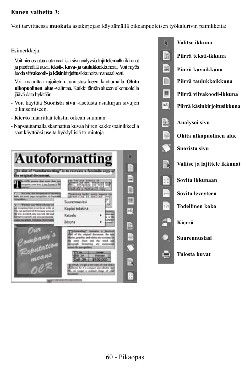 60 - pikaopas | I.R.I.S. Readiris Corporate 12 for Windows Quick Start User Manual | Page 60 / 74