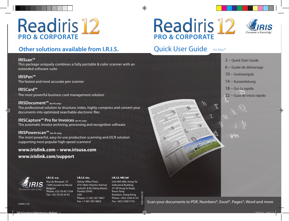 I.R.I.S. Readiris Corporate 12 for Mac Quick Start User Manual | 25 pages