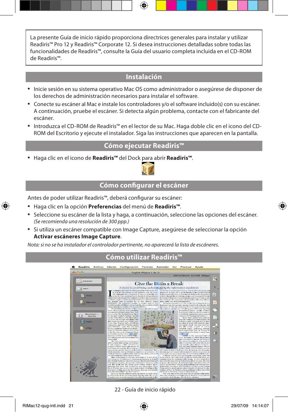 I.R.I.S. Readiris Corporate 12 for Mac Quick Start User Manual | Page 22 / 25