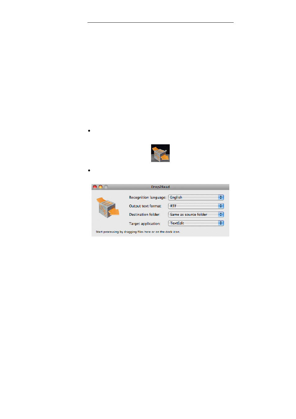 Chapter 4 - using drop2read | I.R.I.S. Readiris Corporate 12 for Mac User Guide User Manual | Page 25 / 106