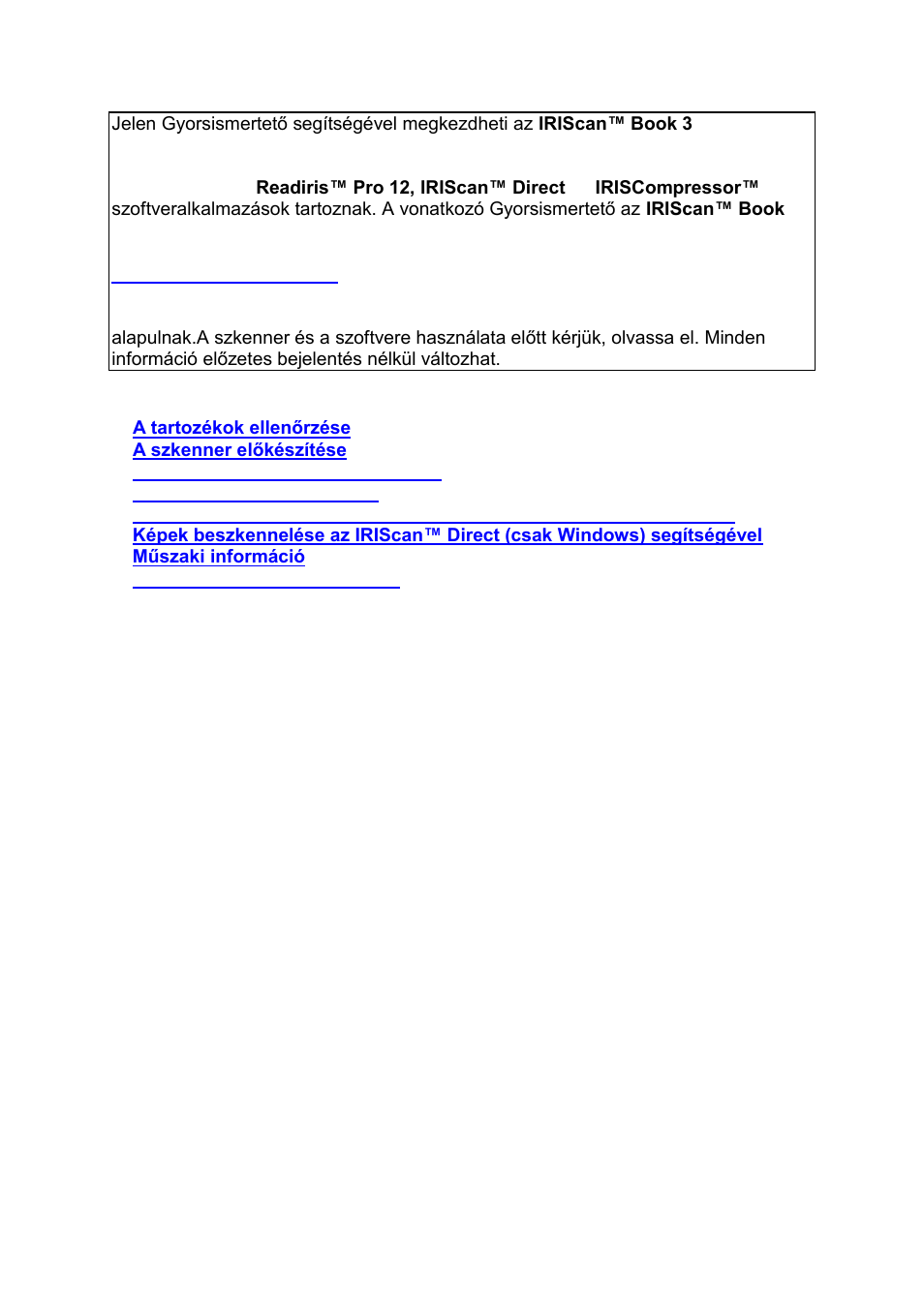 Hungarian | I.R.I.S. IRISCan Book 3 User Manual | Page 105 / 201