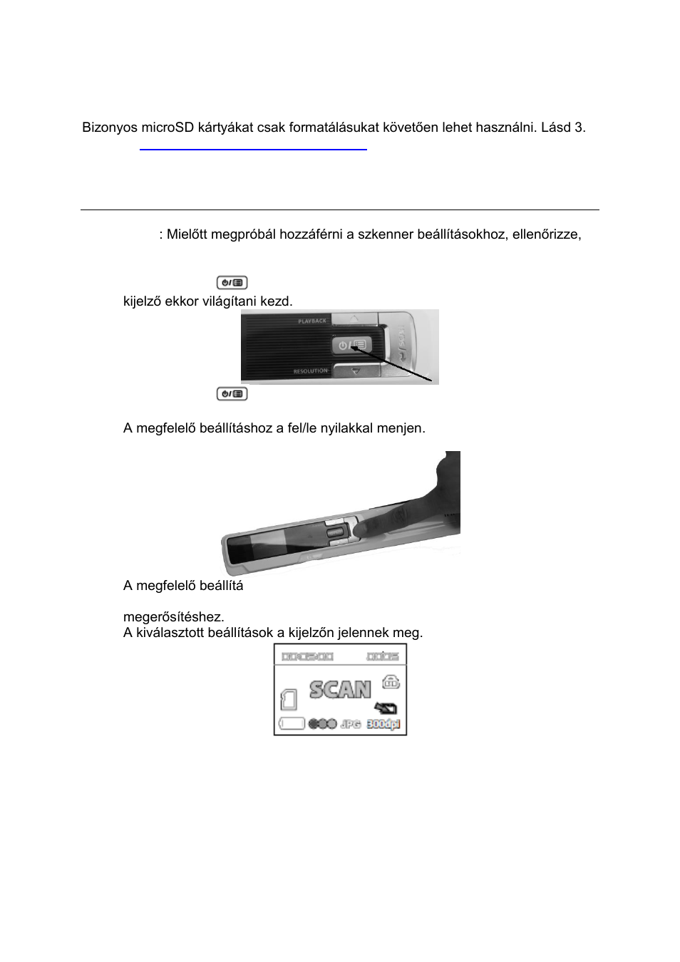 Formatálja a microsd kártyát, A szkennerbeállítások kiválasztása | I.R.I.S. IRISCan Book 3 User Manual | Page 107 / 201