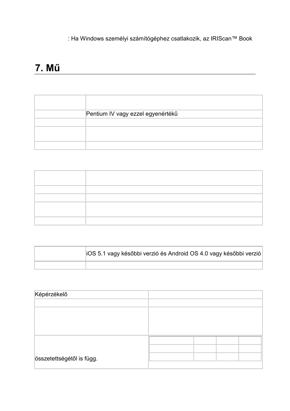 Műszaki információ, Szkenner specifikációk | I.R.I.S. IRISCan Book 3 User Manual | Page 116 / 201
